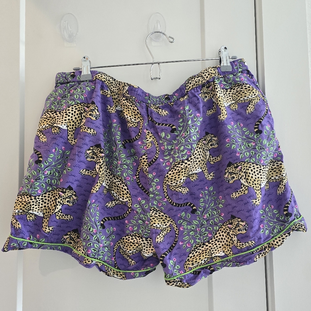 Printfresh Bagheera Violet Aninal Print Short Sleeve Pajama Sleep Set XL - Picture 8 of 14